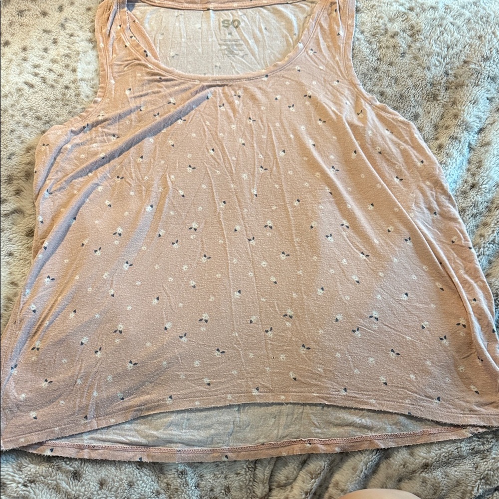 Women's Peach Polka Dot Tank Top